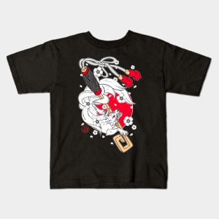 Japanese fox and Inari key Kids T-Shirt